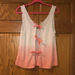 Ombré tank with bows on back